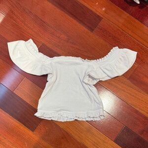 Women's Off-Shoulder Ruffle Top - White